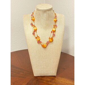 dabby reid Ronnie Mae Necklace Multi Strand Necklace in Orange / Pink